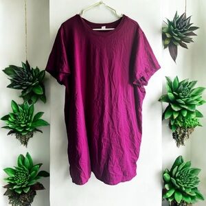 Crew-Neck Mini T-Shirt Dress